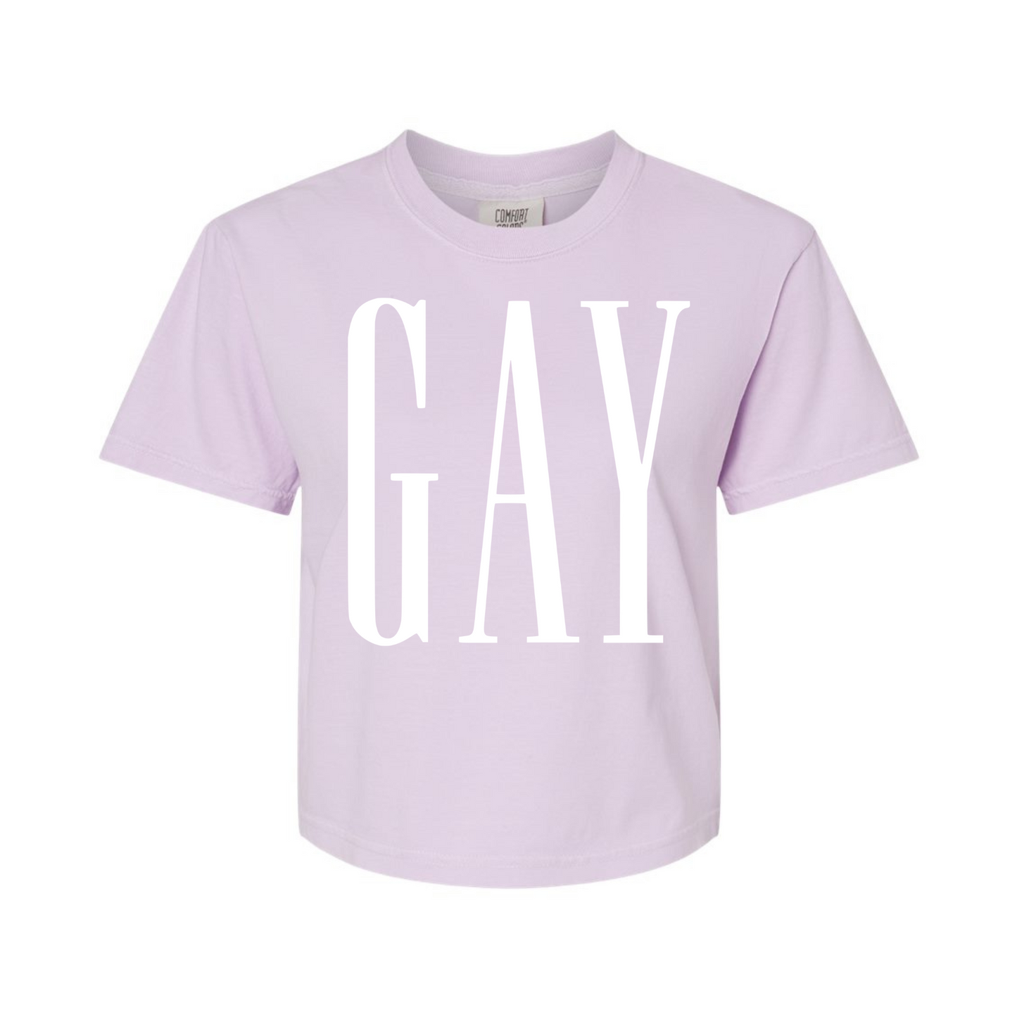 Cropped GAY Shirt in Orchid