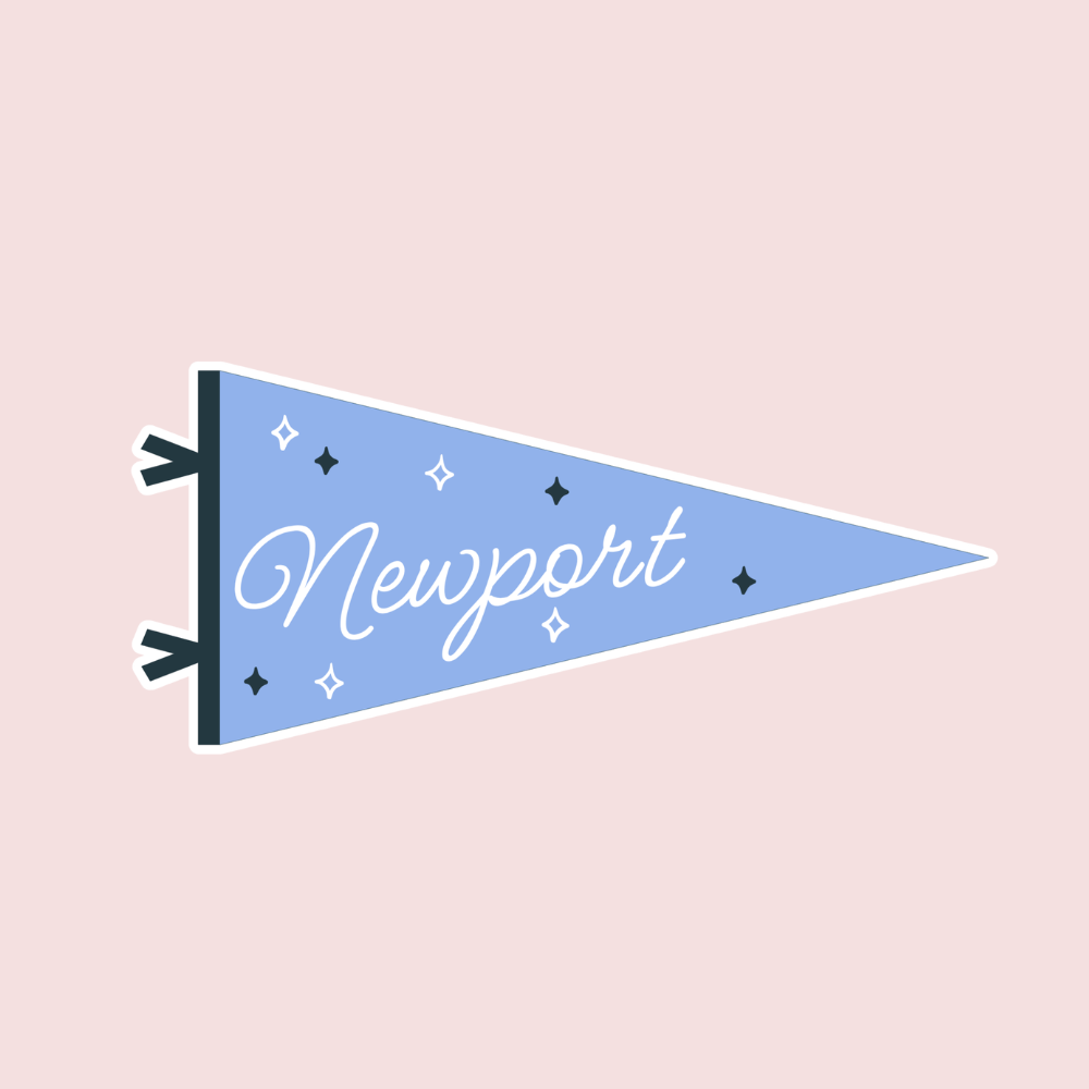 Newport Pennant Sticker | Blue