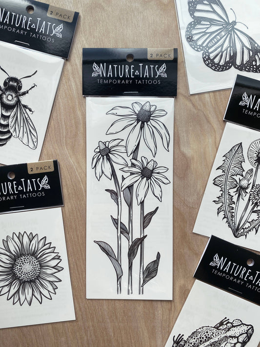 Coneflower Temporary Tattoo | 2-Pack
