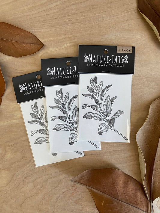 Sage Sprig Temporary Tattoo | 2 Pack