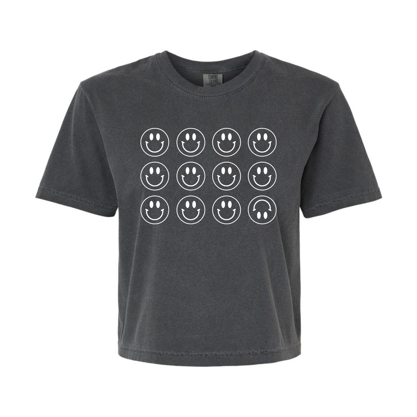 Cropped Smiley Shirt in Pepper
