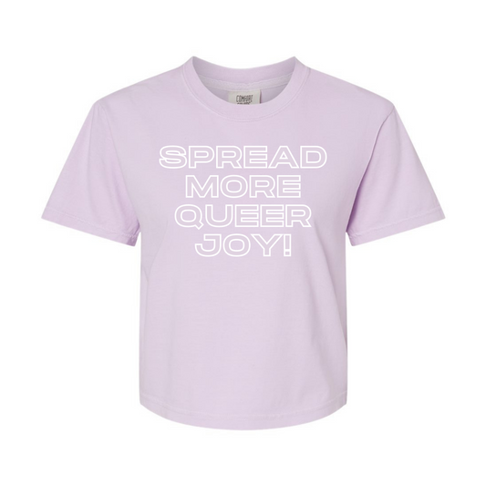Cropped Queer Joy Shirt in Orchid