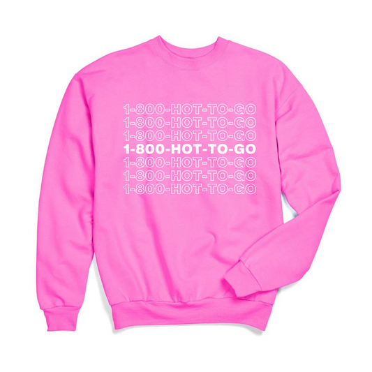 Hot to Go Crewneck in Neon Pink