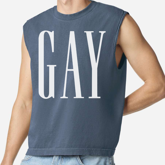 *PRE-ORDER* GAY Muscle Tank | Faded Navy