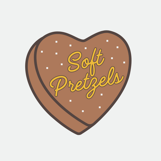 Soft Pretzels Heart Sticker