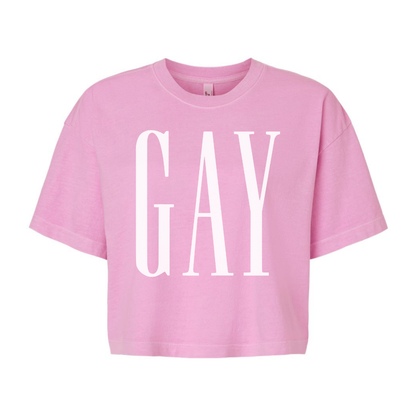 *PRE-ORDER* GAY Cropped Tee | Powder Pink