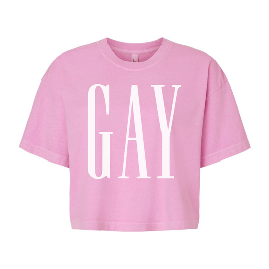 *PRE-ORDER* GAY Cropped Tee | Powder Pink