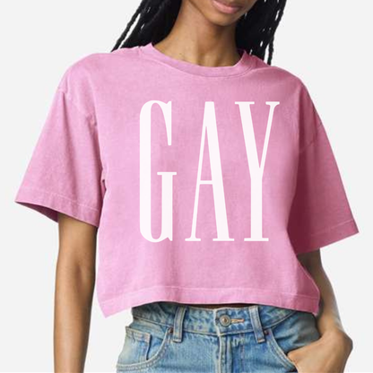 *PRE-ORDER* GAY Cropped Tee | Powder Pink
