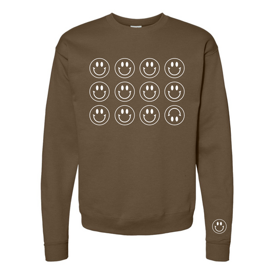 Smiley Crewneck in Espresso