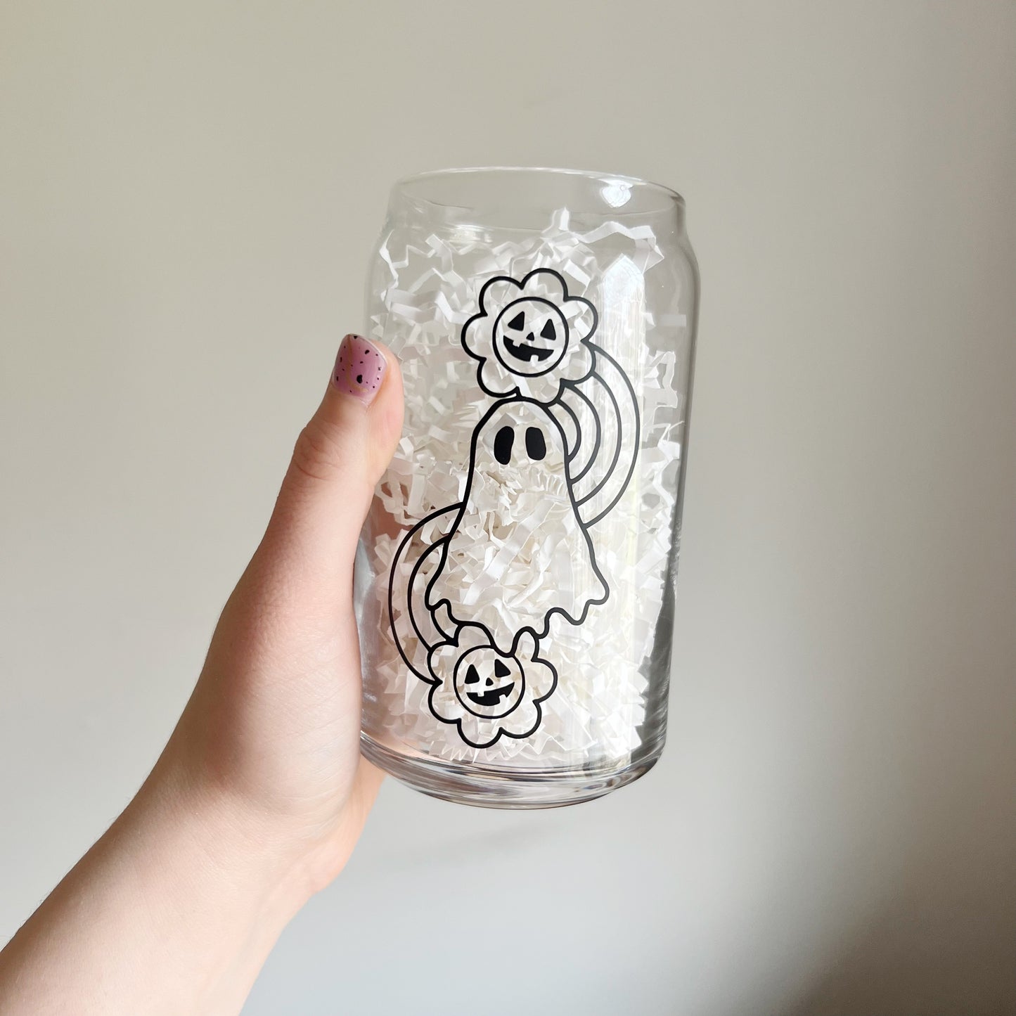 Groovy Ghost Glass Can Cup