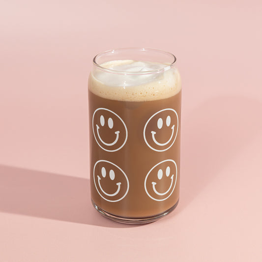 Smiley Glass Can Cup