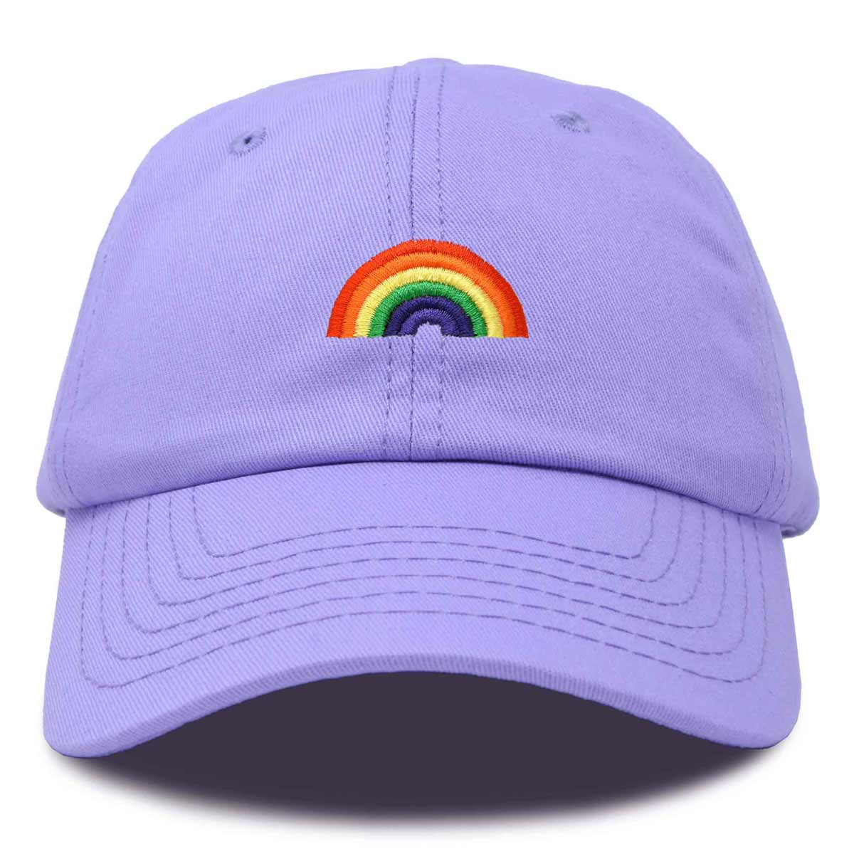 Embroidered Rainbow Pride Dad Hat in Lavender