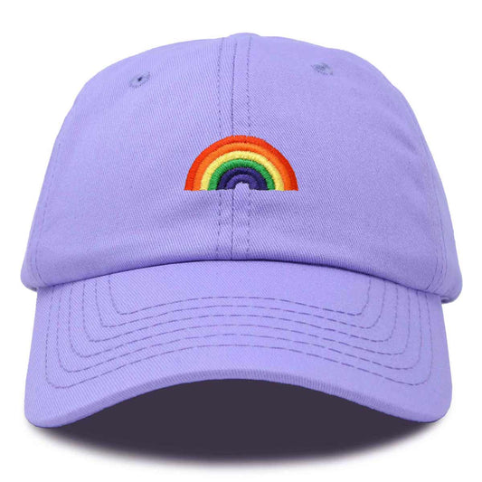 Embroidered Rainbow Pride Dad Hat in Lavender
