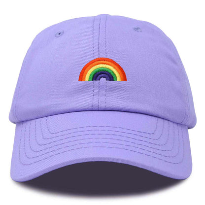 Embroidered Rainbow Pride Dad Hat in Lavender