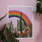 Ash + Chess - 11" x 14" Rainbow Cactus Art Print