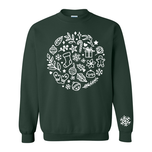 Holiday Cheer Crewneck in Forest