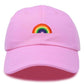 Embroidered Rainbow Pride Dad Hat in Light Pink