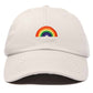 Embroidered Rainbow Pride Dad Hat in Beige