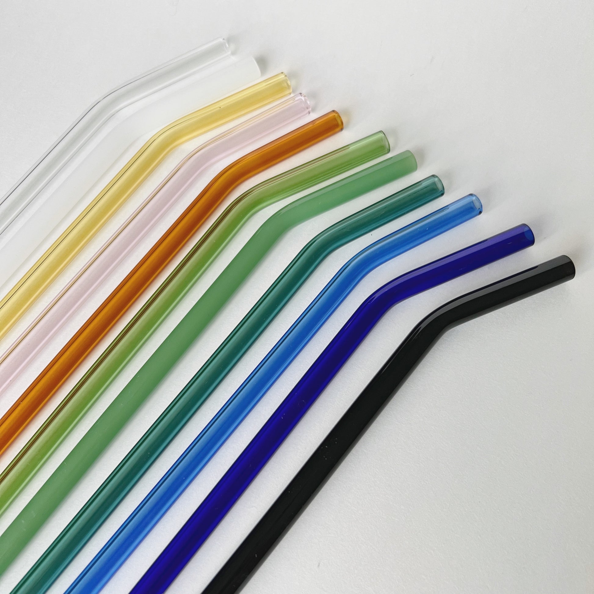 Colored Bent Glass Straws - Single Straw