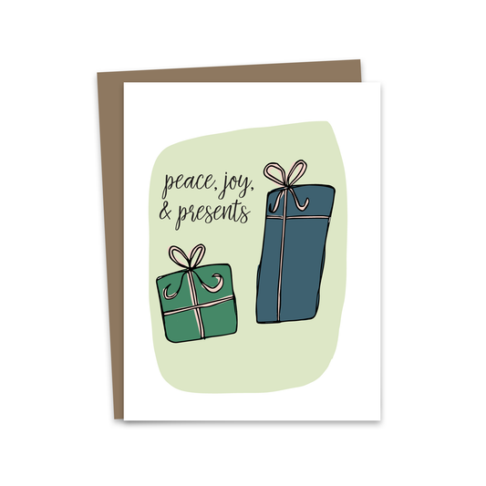 Peace, Love, and Presents Card
