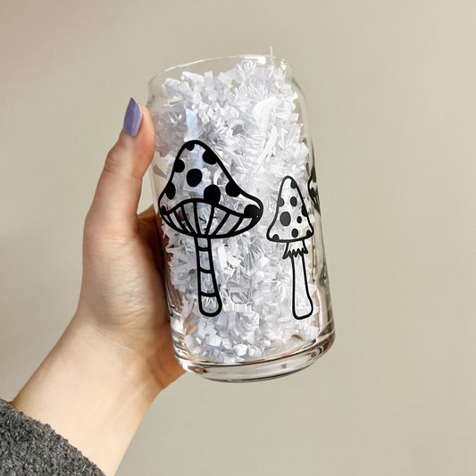 Mushroom Wrap Glass Can Cup